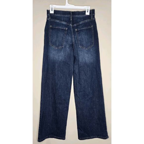 Banana Republic Womens Jeans 26 High Rise Wide Leg Dark Wash Denim Rigid Office - Picture 2 of 6